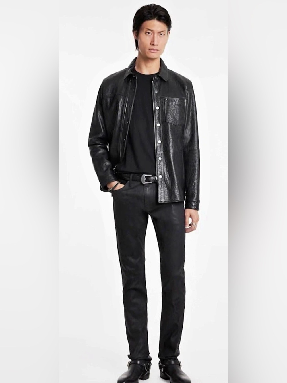 John Varvatos Black Coated Slims Jeans Size 31